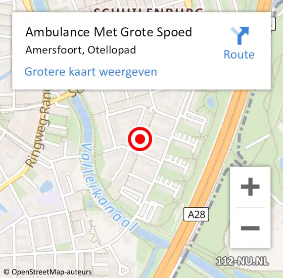 Locatie op kaart van de 112 melding: Ambulance Met Grote Spoed Naar Amersfoort, Otellopad op 29 mei 2016 19:35