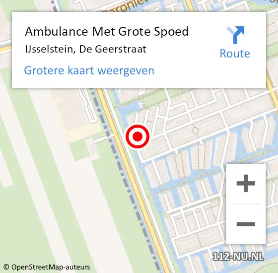 Locatie op kaart van de 112 melding: Ambulance Met Grote Spoed Naar IJsselstein, De Geerstraat op 29 mei 2016 20:53