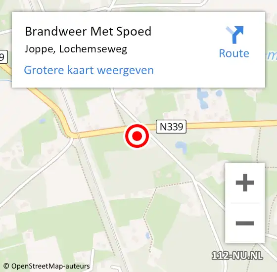 Locatie op kaart van de 112 melding: Brandweer Met Spoed Naar Joppe, Lochemseweg op 29 mei 2016 21:45