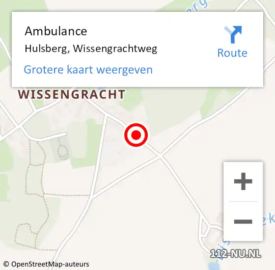 Locatie op kaart van de 112 melding: Ambulance Hulsberg, Wissengrachtweg op 16 december 2013 16:12