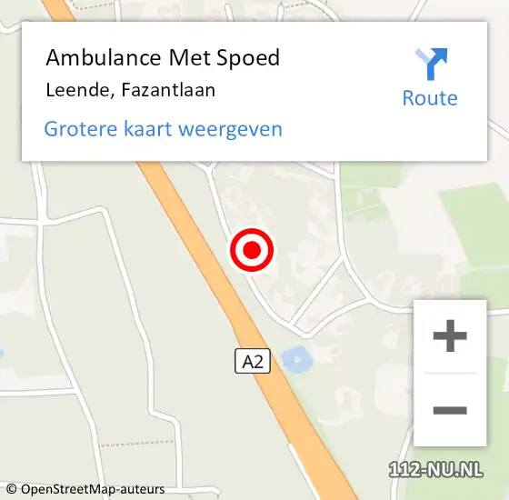 Locatie op kaart van de 112 melding: Ambulance Met Spoed Naar Leende, Fazantlaan op 30 mei 2016 04:01