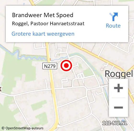 Locatie op kaart van de 112 melding: Brandweer Met Spoed Naar Roggel, Pastoor Hanraetsstraat op 30 mei 2016 04:51