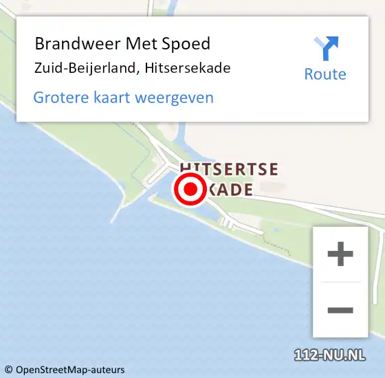 Locatie op kaart van de 112 melding: Brandweer Met Spoed Naar Zuid-Beijerland, Hitsersekade op 16 december 2013 16:30