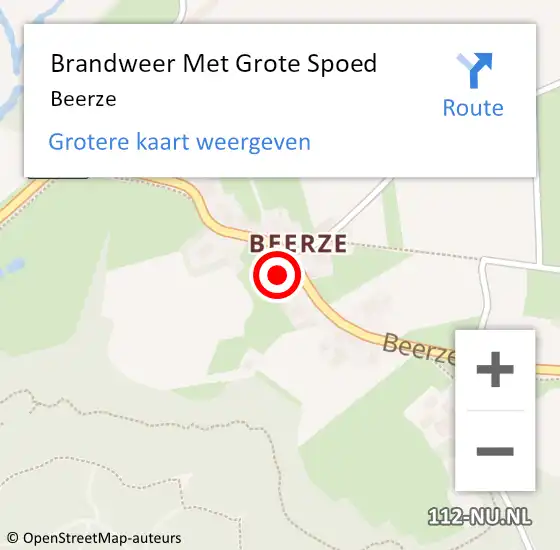 Locatie op kaart van de 112 melding: Brandweer Met Grote Spoed Naar Beerze op 30 mei 2016 09:27