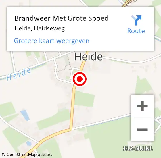 Locatie op kaart van de 112 melding: Brandweer Met Grote Spoed Naar Heide, Heidseweg op 30 mei 2016 09:55