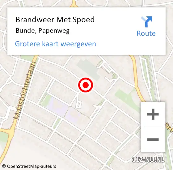 Locatie op kaart van de 112 melding: Brandweer Met Spoed Naar Bunde, Papenweg op 30 mei 2016 10:57