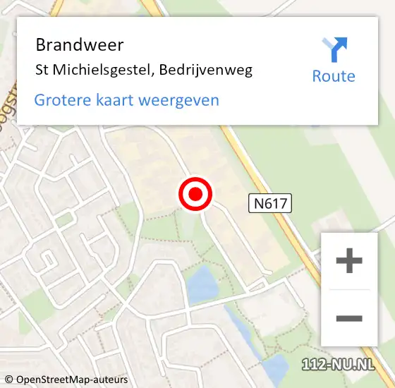 Locatie op kaart van de 112 melding: Brandweer St Michielsgestel, Bedrijvenweg op 30 mei 2016 11:37