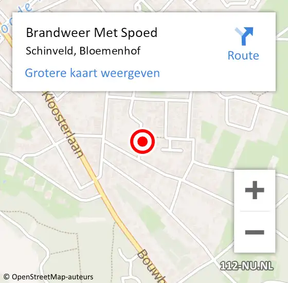 Locatie op kaart van de 112 melding: Brandweer Met Spoed Naar Schinveld, Bloemenhof op 30 mei 2016 11:41