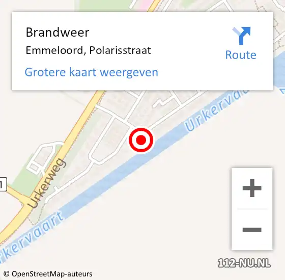 Locatie op kaart van de 112 melding: Brandweer Emmeloord, Polarisstraat op 30 mei 2016 11:55