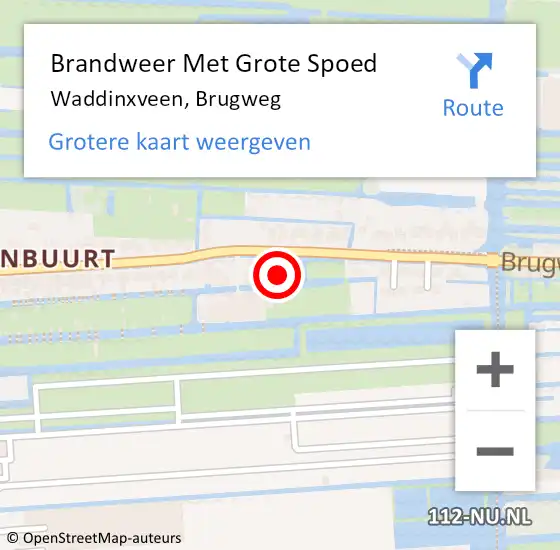 Locatie op kaart van de 112 melding: Brandweer Met Grote Spoed Naar Waddinxveen, Brugweg op 30 mei 2016 12:28