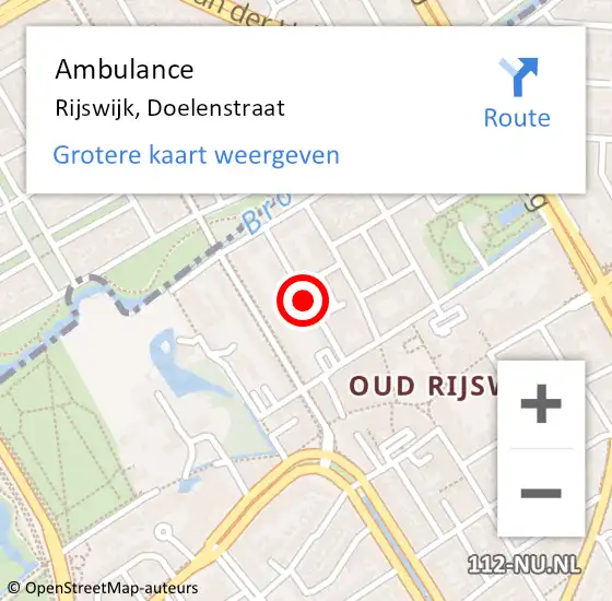 Locatie op kaart van de 112 melding: Ambulance Rijswijk, Doelenstraat op 30 mei 2016 13:25