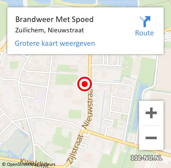 Locatie op kaart van de 112 melding: Brandweer Met Spoed Naar Zuilichem, Nieuwstraat op 16 december 2013 17:05