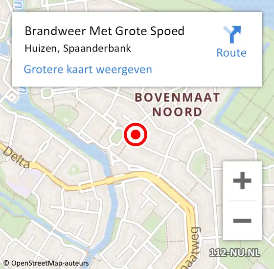 Locatie op kaart van de 112 melding: Brandweer Met Grote Spoed Naar Huizen, Spaanderbank op 30 mei 2016 14:56