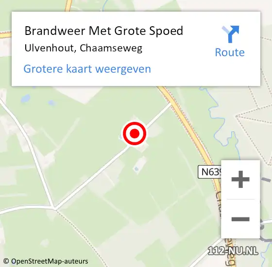 Locatie op kaart van de 112 melding: Brandweer Met Grote Spoed Naar Ulvenhout, Chaamseweg op 30 mei 2016 16:20