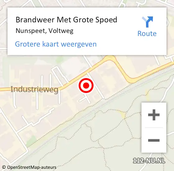 Locatie op kaart van de 112 melding: Brandweer Met Grote Spoed Naar Nunspeet, Voltweg op 30 mei 2016 16:23