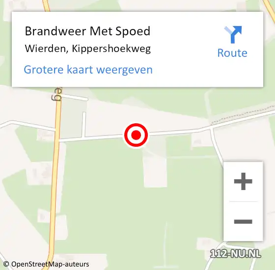 Locatie op kaart van de 112 melding: Brandweer Met Spoed Naar Wierden, Kippershoekweg op 30 mei 2016 16:57