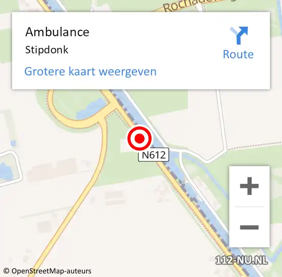 Locatie op kaart van de 112 melding: Ambulance Stipdonk op 16 december 2013 17:25