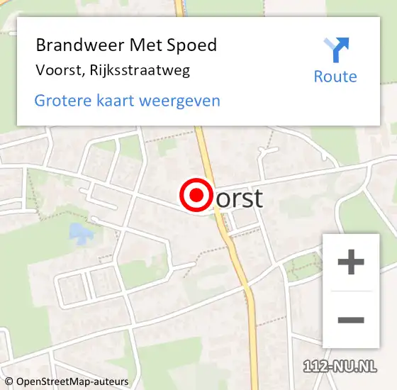 Locatie op kaart van de 112 melding: Brandweer Met Spoed Naar Voorst, Rijksstraatweg op 30 mei 2016 17:34