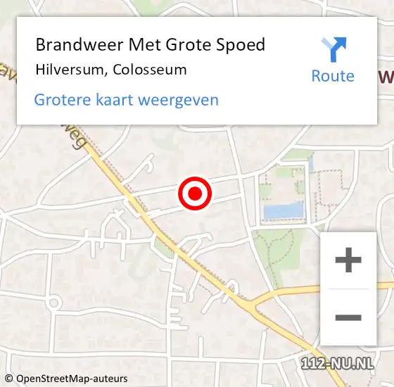 Locatie op kaart van de 112 melding: Brandweer Met Grote Spoed Naar Hilversum, Colosseum op 30 mei 2016 17:45