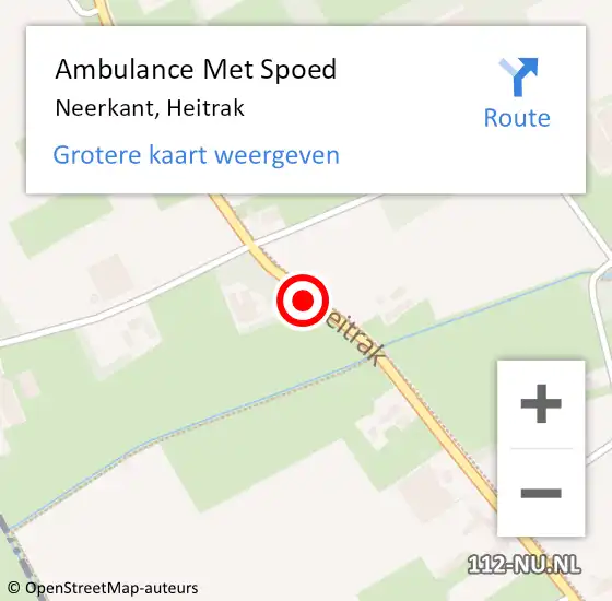 Locatie op kaart van de 112 melding: Ambulance Met Spoed Naar Neerkant, Heitrak op 30 mei 2016 18:02