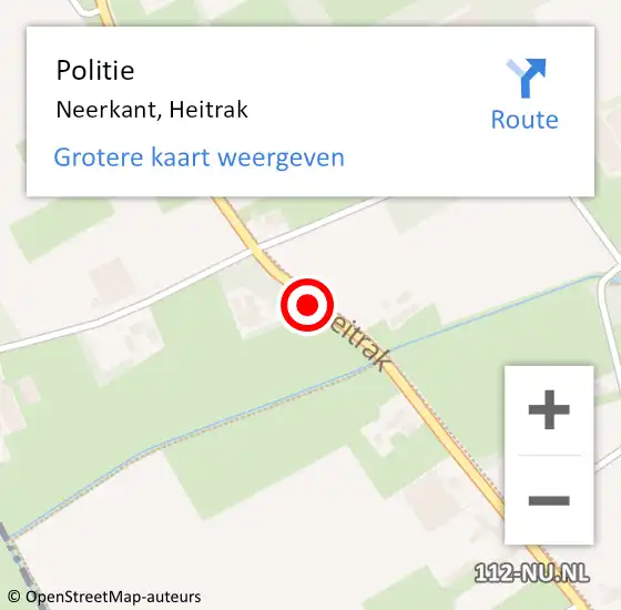 Locatie op kaart van de 112 melding: Politie Neerkant, Heitrak op 30 mei 2016 18:04