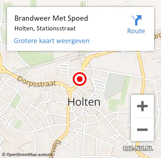 Locatie op kaart van de 112 melding: Brandweer Met Spoed Naar Holten, Stationsstraat op 30 mei 2016 18:25