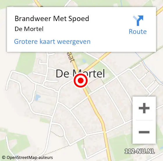 Locatie op kaart van de 112 melding: Brandweer Met Spoed Naar De Mortel op 30 mei 2016 19:05