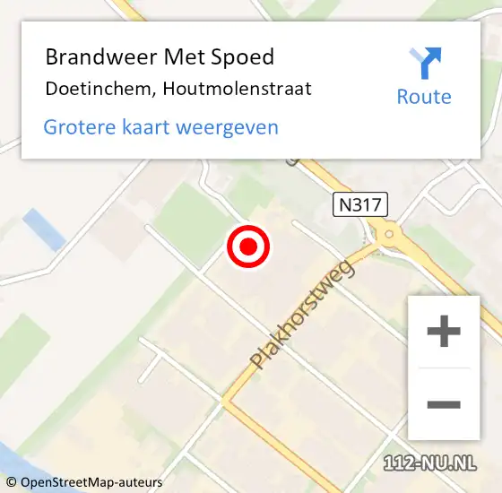 Locatie op kaart van de 112 melding: Brandweer Met Spoed Naar Doetinchem, Houtmolenstraat op 30 mei 2016 19:14
