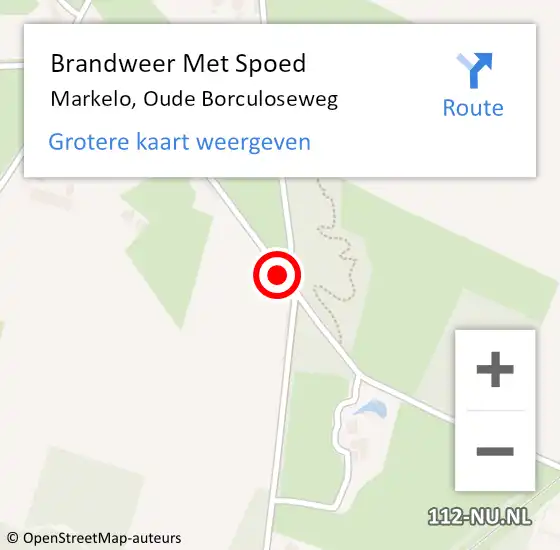 Locatie op kaart van de 112 melding: Brandweer Met Spoed Naar Markelo, Oude Borculoseweg op 30 mei 2016 19:18