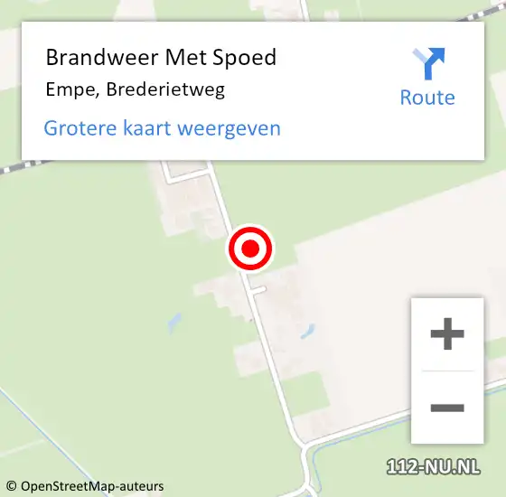Locatie op kaart van de 112 melding: Brandweer Met Spoed Naar Empe, Brederietweg op 30 mei 2016 19:29
