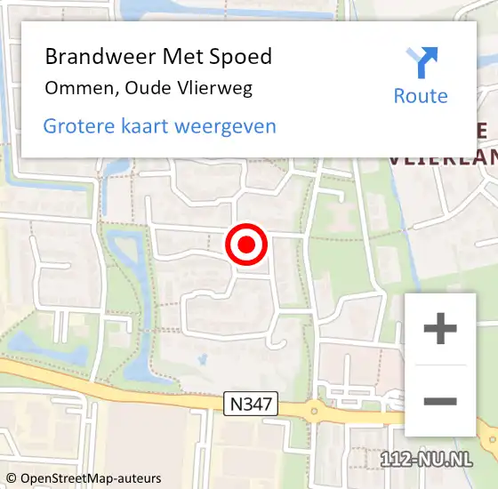 Locatie op kaart van de 112 melding: Brandweer Met Spoed Naar Ommen, Oude Vlierweg op 30 mei 2016 19:47