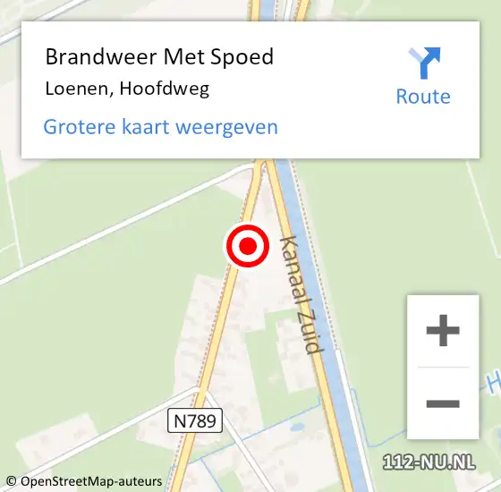 Locatie op kaart van de 112 melding: Brandweer Met Spoed Naar Loenen, Hoofdweg op 30 mei 2016 20:00