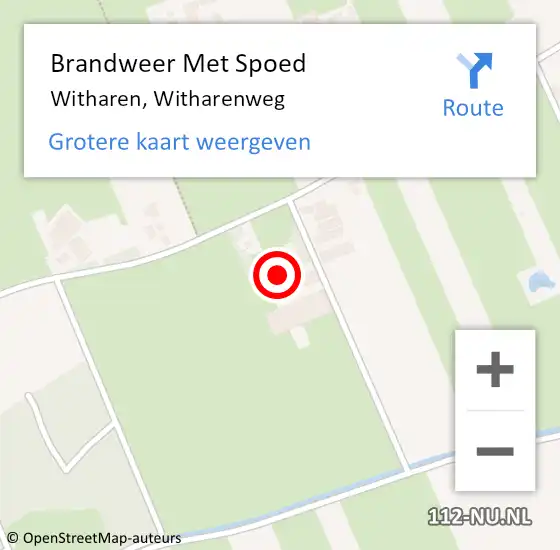 Locatie op kaart van de 112 melding: Brandweer Met Spoed Naar Witharen, Witharenweg op 30 mei 2016 20:15