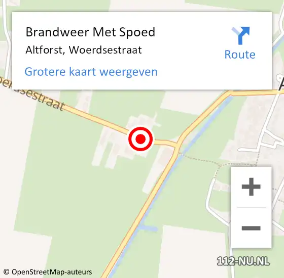 Locatie op kaart van de 112 melding: Brandweer Met Spoed Naar Altforst, Woerdsestraat op 30 mei 2016 20:19