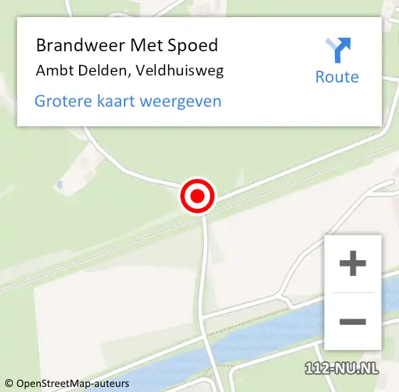 Locatie op kaart van de 112 melding: Brandweer Met Spoed Naar Ambt Delden, Veldhuisweg op 30 mei 2016 20:24