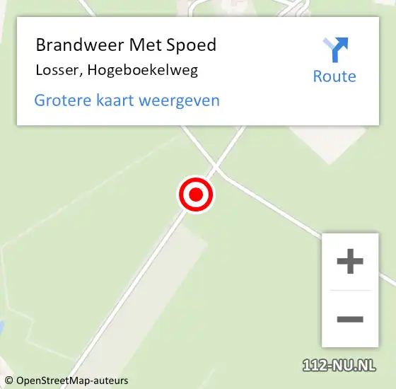 Locatie op kaart van de 112 melding: Brandweer Met Spoed Naar Losser, Hogeboekelweg op 30 mei 2016 20:46