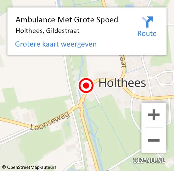 Locatie op kaart van de 112 melding: Ambulance Met Grote Spoed Naar Holthees, Gildestraat op 30 mei 2016 20:59