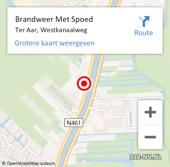 Locatie op kaart van de 112 melding: Brandweer Met Spoed Naar Ter Aar, Westkanaalweg op 30 mei 2016 21:19