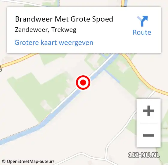 Locatie op kaart van de 112 melding: Brandweer Met Grote Spoed Naar Zandeweer, Trekweg op 30 mei 2016 21:39