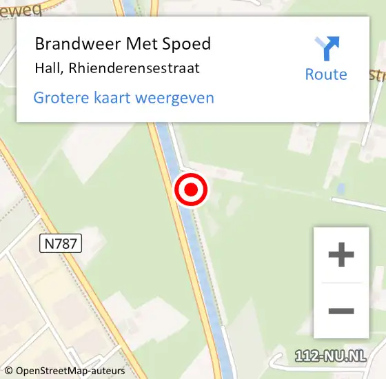 Locatie op kaart van de 112 melding: Brandweer Met Spoed Naar Hall, Rhienderensestraat op 30 mei 2016 21:45