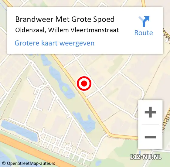 Locatie op kaart van de 112 melding: Brandweer Met Grote Spoed Naar Oldenzaal, Willem Vleertmanstraat op 30 mei 2016 21:47