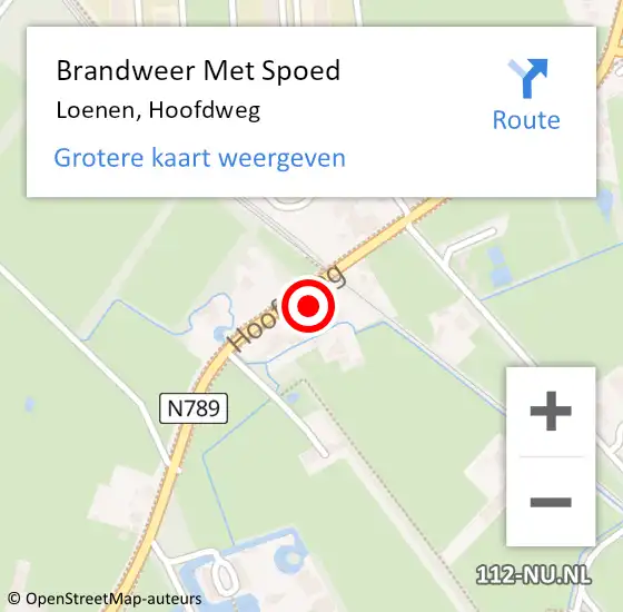 Locatie op kaart van de 112 melding: Brandweer Met Spoed Naar Loenen, Hoofdweg op 30 mei 2016 21:48