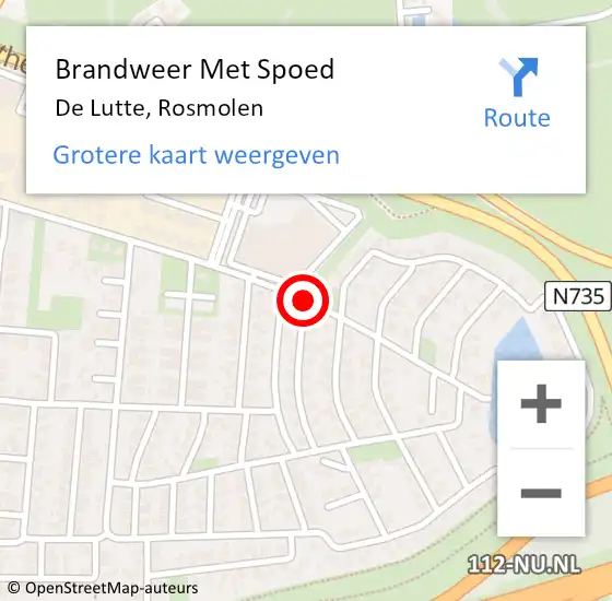 Locatie op kaart van de 112 melding: Brandweer Met Spoed Naar De Lutte, Rosmolen op 30 mei 2016 22:31