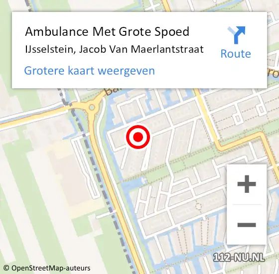 Locatie op kaart van de 112 melding: Ambulance Met Grote Spoed Naar IJsselstein, Jacob Van Maerlantstraat op 31 mei 2016 05:45