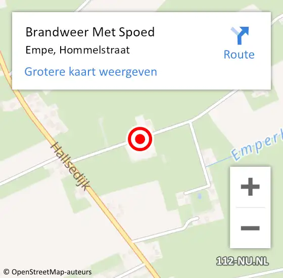 Locatie op kaart van de 112 melding: Brandweer Met Spoed Naar Empe, Hommelstraat op 31 mei 2016 07:13