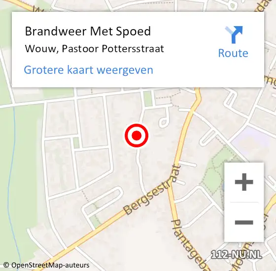 Locatie op kaart van de 112 melding: Brandweer Met Spoed Naar Wouw, Pastoor Pottersstraat op 31 mei 2016 07:45