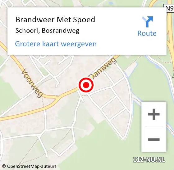 Locatie op kaart van de 112 melding: Brandweer Met Spoed Naar Schoorl, Bosrandweg op 31 mei 2016 08:51