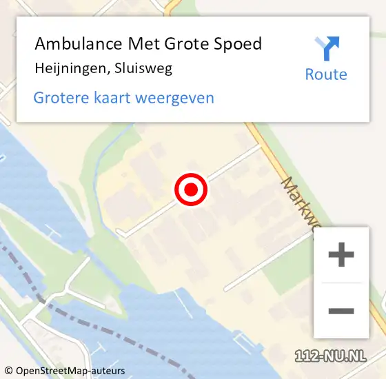 Locatie op kaart van de 112 melding: Ambulance Met Grote Spoed Naar Heijningen, Sluisweg op 31 mei 2016 09:14