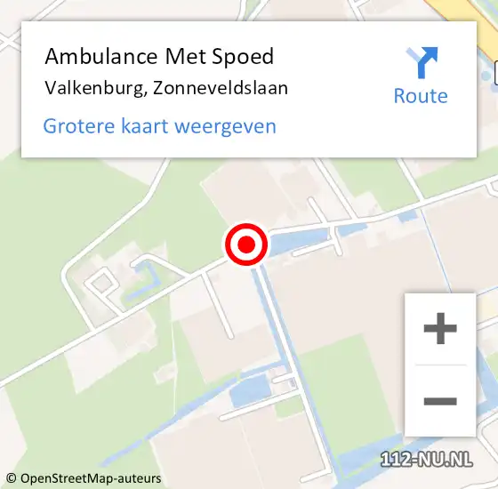 Locatie op kaart van de 112 melding: Ambulance Met Spoed Naar Valkenburg, Zonneveldslaan op 31 mei 2016 10:55