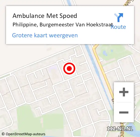 Locatie op kaart van de 112 melding: Ambulance Met Spoed Naar Philippine, Burgemeester Van Hoekstraat op 31 mei 2016 12:29